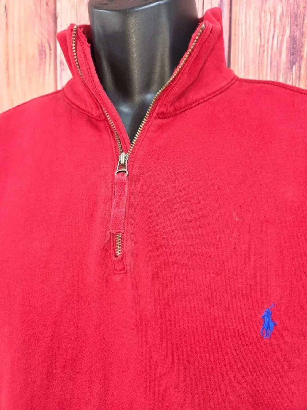 Polo Ralph Lauren Red 1/4 Zip Pullover Sweater Large